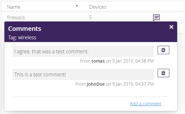 Device Comments
