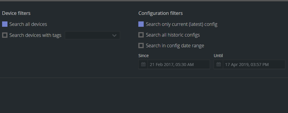 Config Search Filters