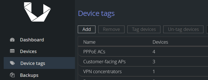 Device Tags Dark Theme