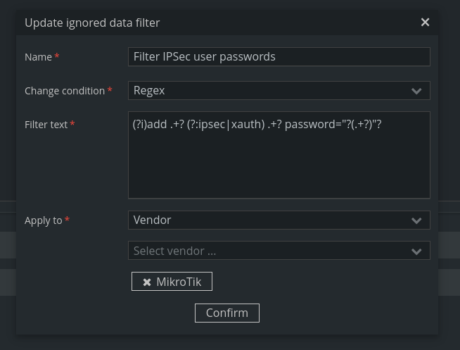 MikroTik ipsec filter