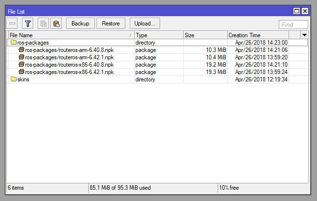 MikroTik RouterOS Package Source packages