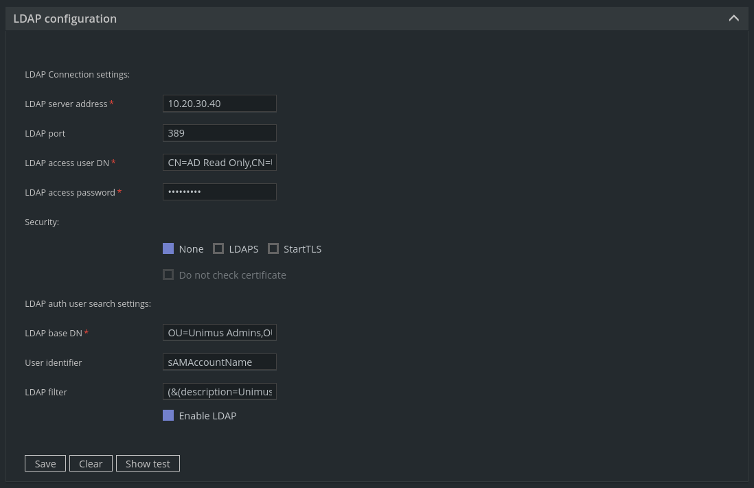 Using Active Directory and LDAP for AAA in Unimus