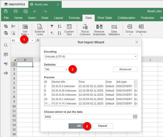 Get data from csv file